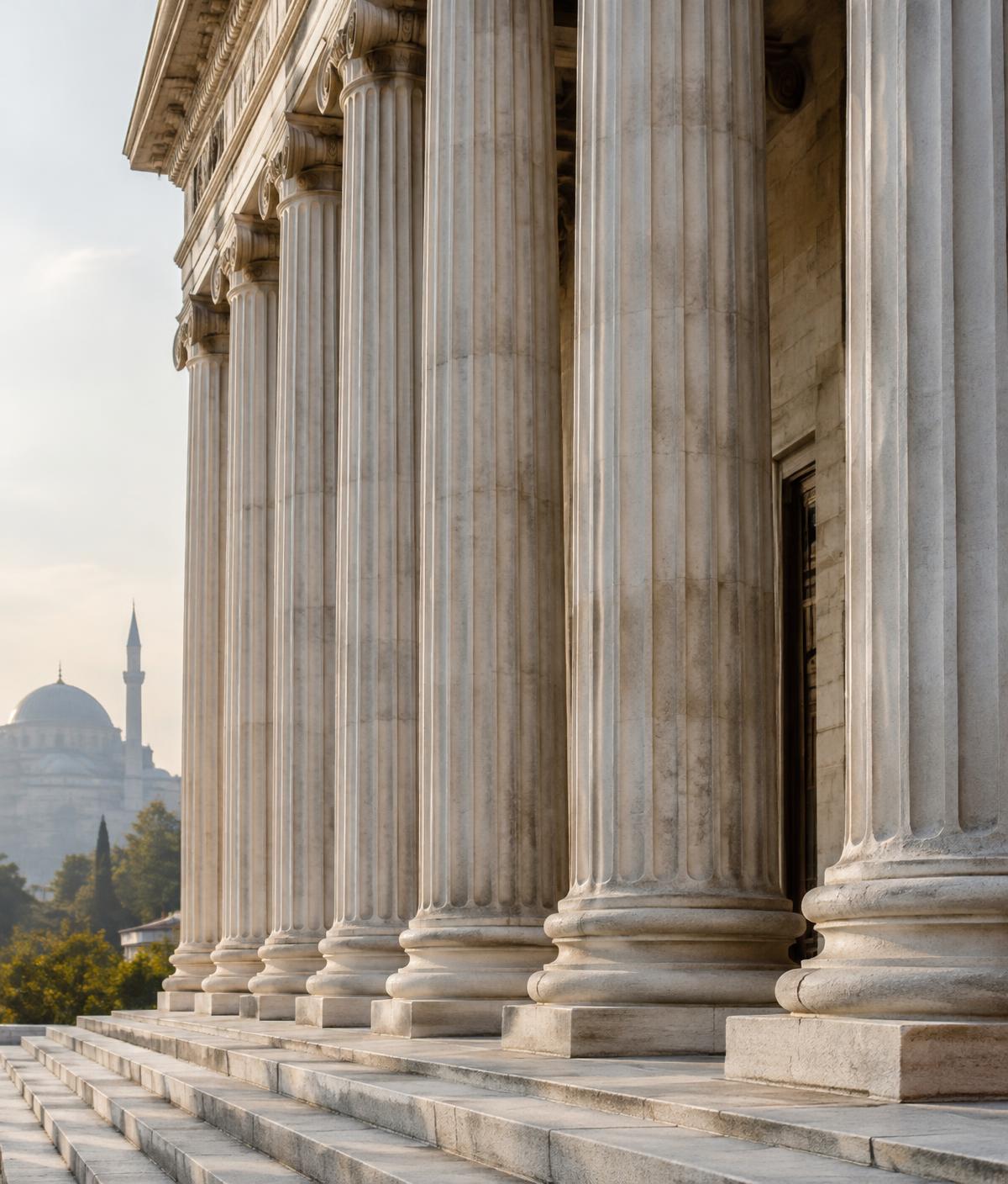 Stone columns of a courthouse in Turkey